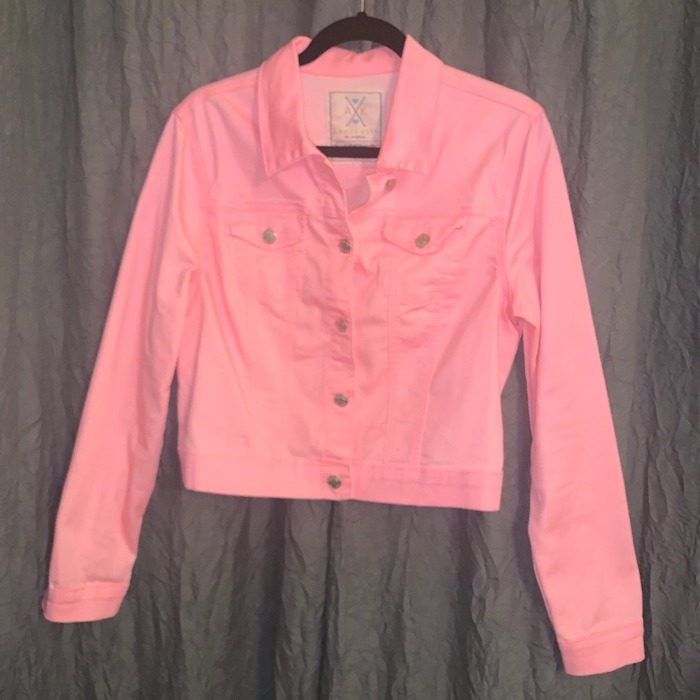 Fluorescent Pink Denim Jacket.